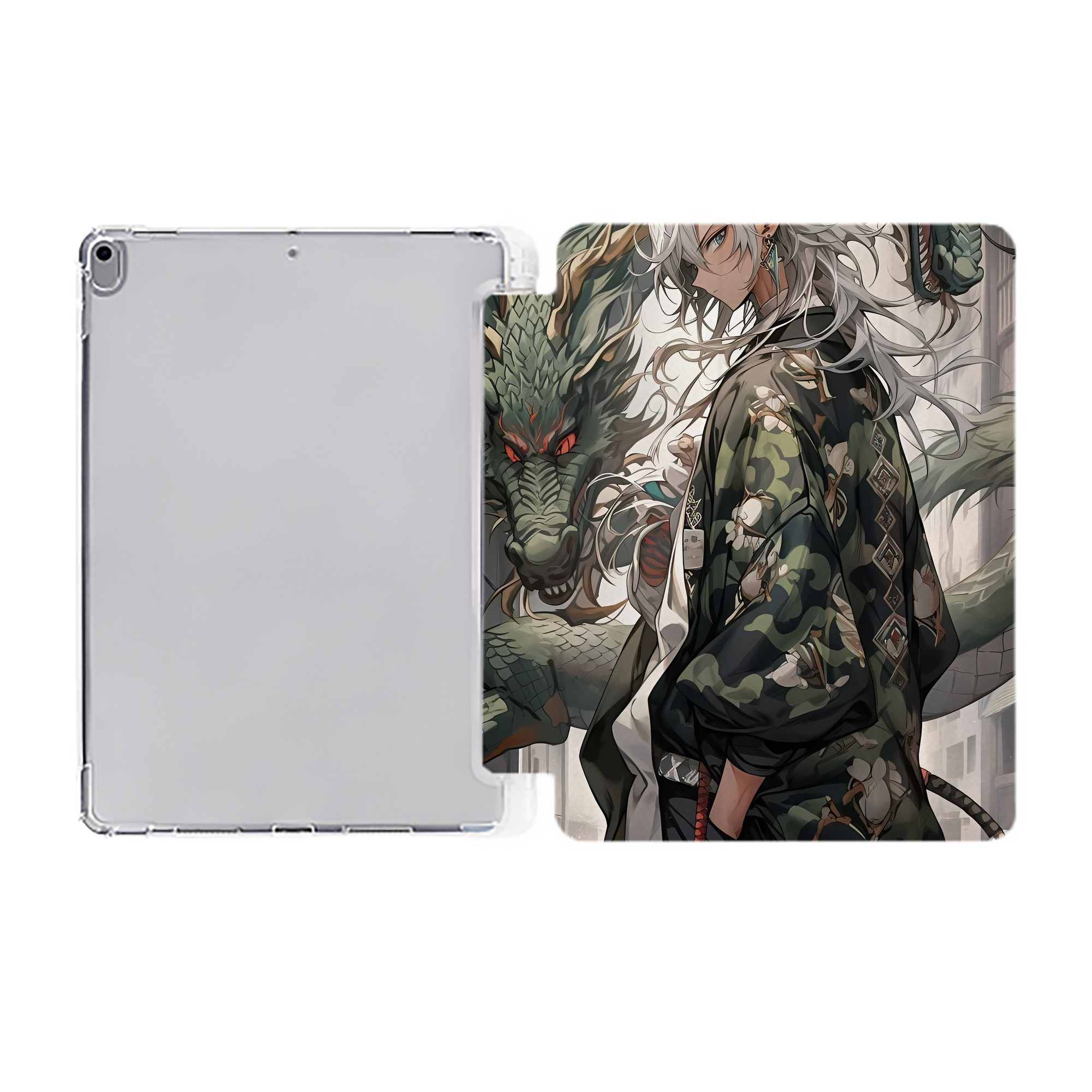 （画像用） 刀剣乱舞 Touken Ranbu IPad ケース ペン収納付き 三つ折りスタンド PUレザー×シリコン 対応機種9.5/10.5/10.9インチ